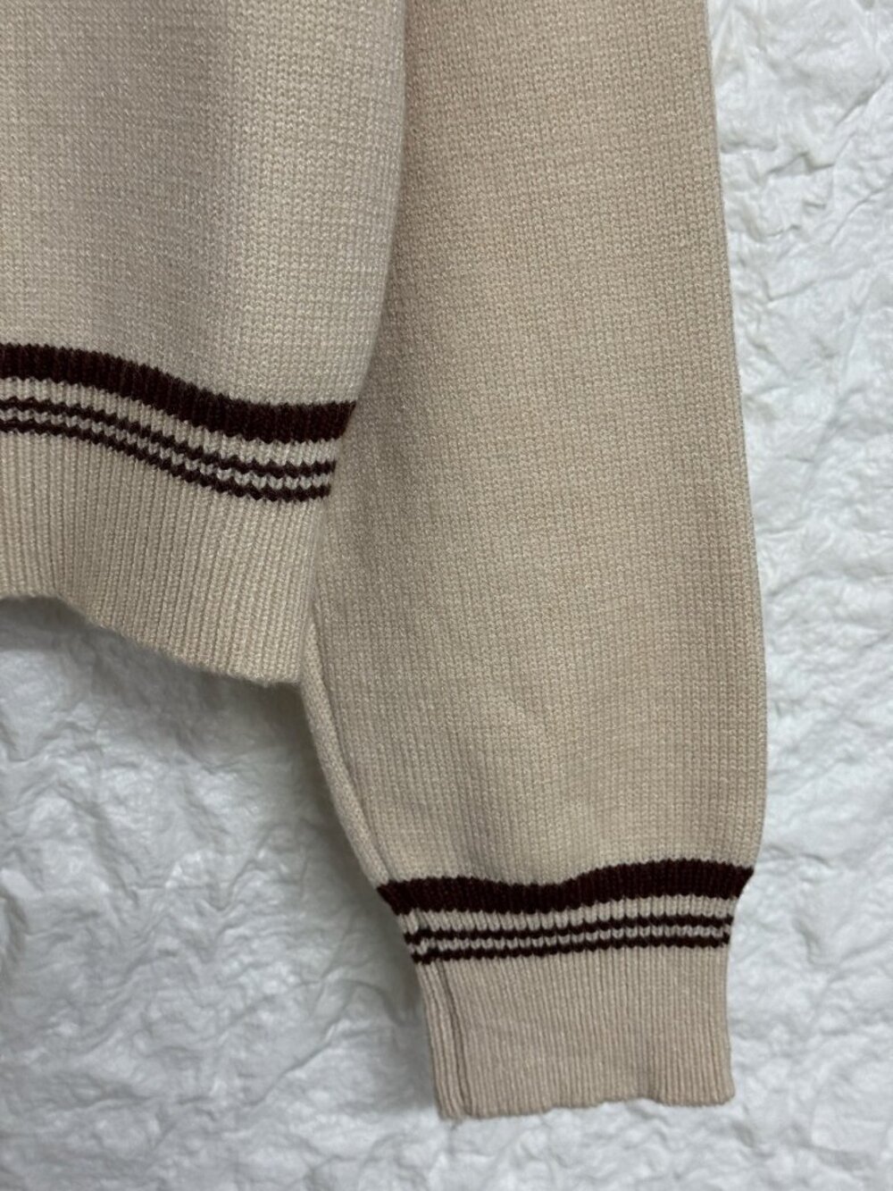 Knit Cardigan with Double Zipper & Embroidered Letter Logo Detail Size S - Picture 3 of 4
